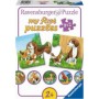Puzzle familii de animale 9x2 piese